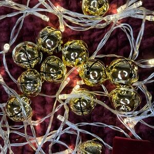 Set of 12 Gold Jingle Bells Christmas Ornaments Shiny Metallic Finish 🔔🎄